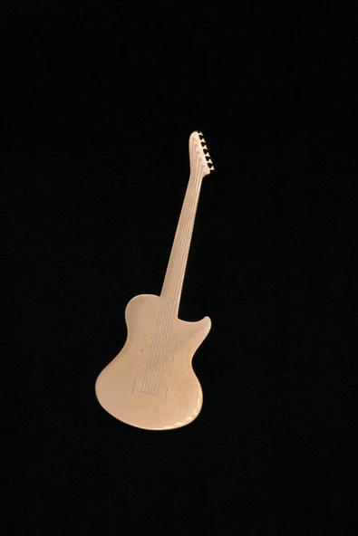 Şık Gold Gitar Model Broş - Yaka İğnesi Unisex Aksesuar ürün görseli 1
