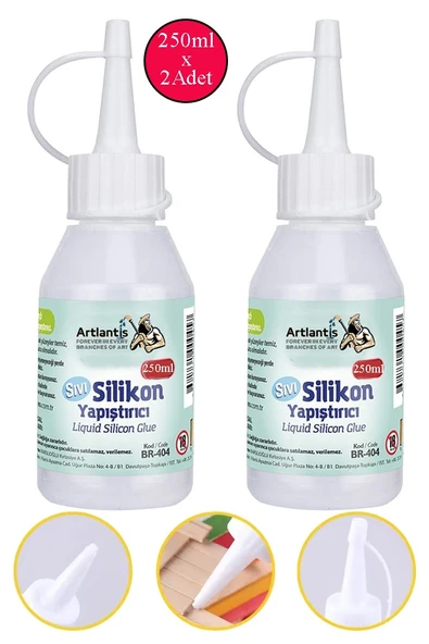 Sıvı Silikon Yapıştırıcı 250 ml 2 Adet Brons Silikon Yapıştırıcı Sıvı 250 gr Plastik Cam Mermer Kağıt Karton Tahta Köpük ürün görseli 1