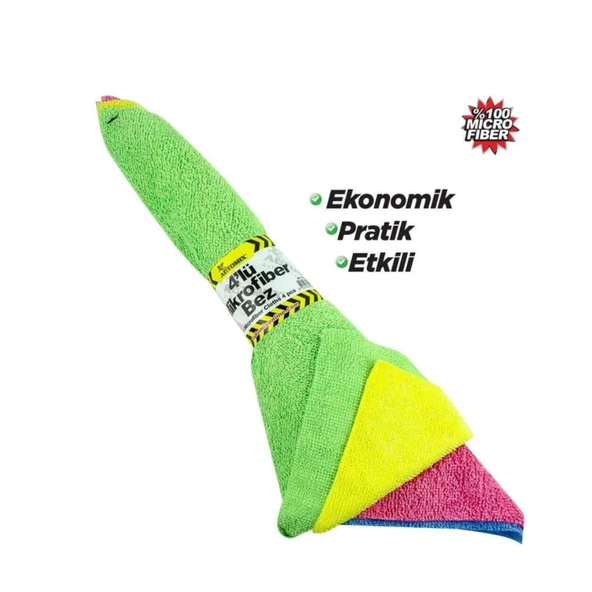 Automix 4 Lü Burmalı Mikrofiber Bez ürün görseli 1