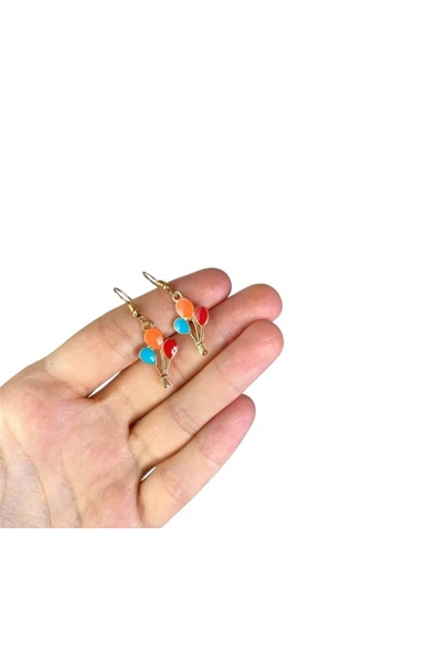 Renkli Uçan Balon Yaz Küpe - Resim 2