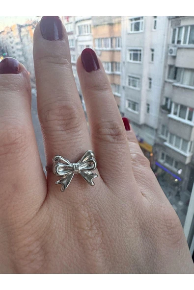 Fiyonk Gotik Tarz Kız Ayarlanabilir Gotik Yüzük Gümüş ürün görseli 1