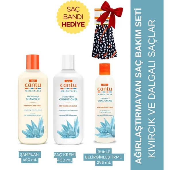 Cantu Weightless Ağırlaştırmayan Şampuan+Saç Kremi+ Bukle Kremi -Saç Bandı Hediye ürün görseli 1