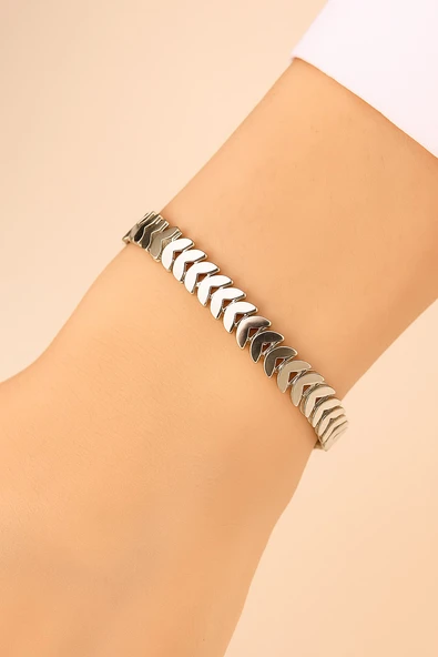 Gümüş Renk Kılçık Unisex Çelik Bileklik - 3368 ürün görseli 1