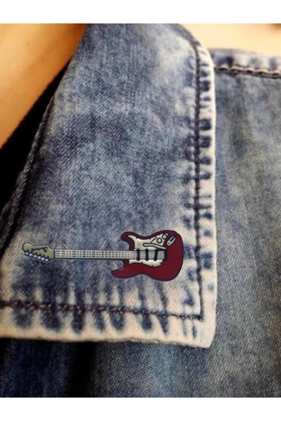 Gitar Yaka Iğnesi Rozet - Resim 3