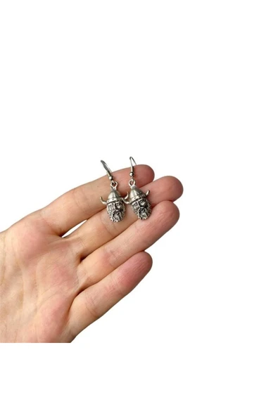 Viking Savaşçı Başı Antik Küpe - Resim 2