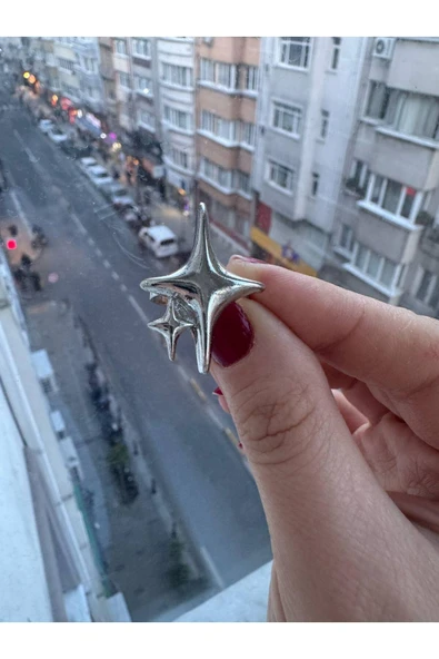 Yıldız Star Gotik Model kadın Yüzük Gümüş Ayarlanabilir ürün görseli 1