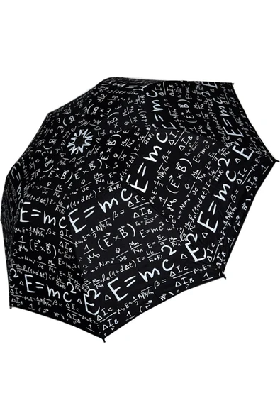 Mc2 Fizik Unisex Desenli Siyah Şemsiye ürün görseli 1