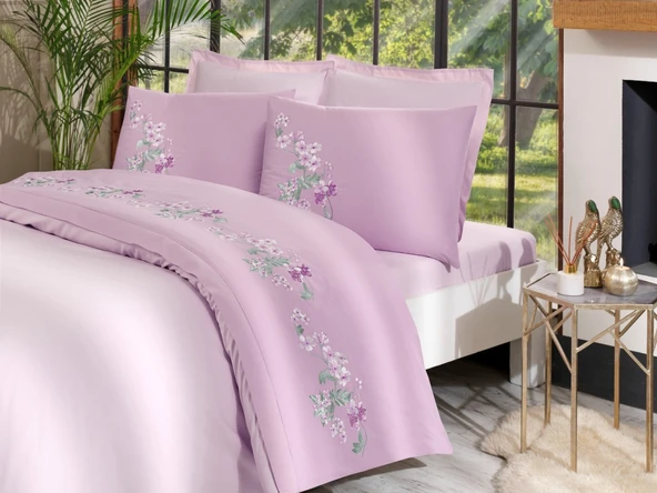 Özdilek Akfil Boutique -Cozy Pembe- Çift Kişilik Nevresim Takımı (4 Yastık Kılıflı) ürün görseli 1