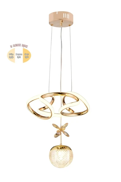 Helezyon Papatya Modern Sarkıt Salon Avize - Resim 4
