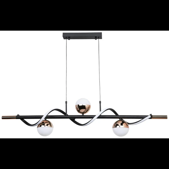 Rose Siyah Led Camlı Modern Avize ürün görseli 1