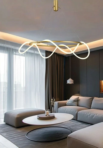 Ledli Yumuşak Boru Yuvarlak Modern Avize ürün görseli 1