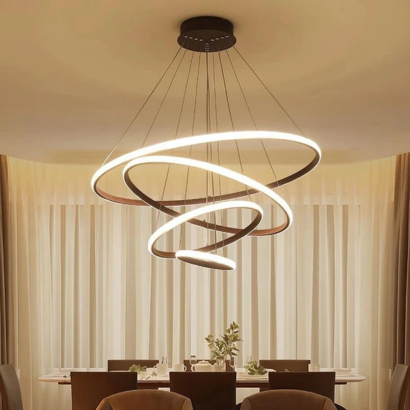 Led Avize 4'lü Ring Sarkıt TRA30104 Ø100cm - Resim 2