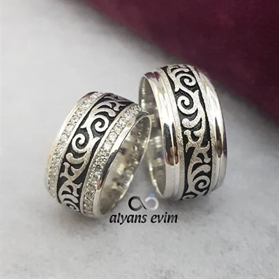 Yeni Tasarım Çift Gümüş Alyans - Resim 2