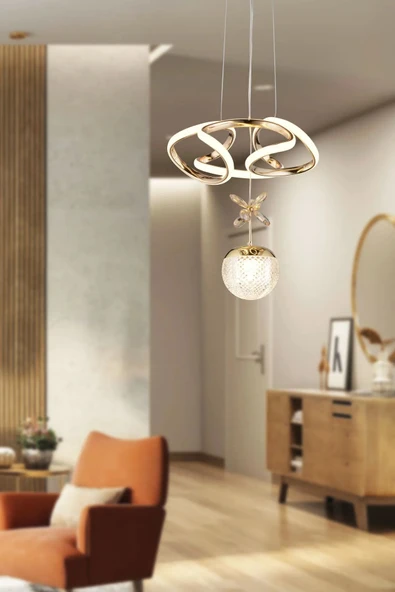 Helezyon Papatya Modern Sarkıt Salon Avize - Resim 2