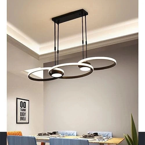 Spiral Led ve Spot ışıklı Avize Siyah ürün görseli 1