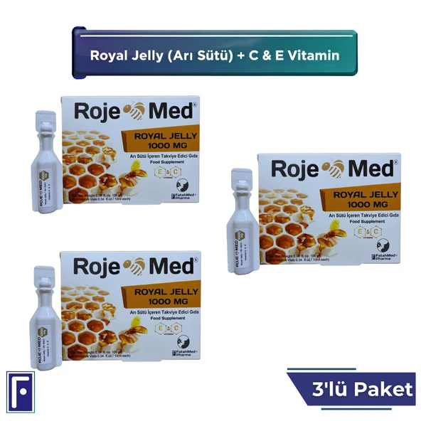 Royal Jelly 1000 Mg  Arı Sütü Fresh Vitamin C  Vitamin  E   3'lü Avantaj Paketi ürün görseli 1