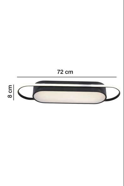 Cio Modern Led Avize Plafonyer Üç Renkli Siyah - Resim 3