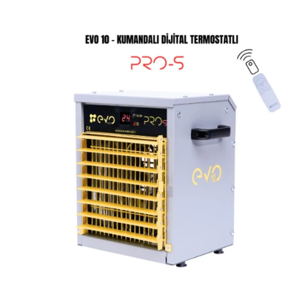 Evo 10 PROs - 10 kw Kumandalı ve Dijital Endüstriyel Elektrikli Fanlı Isıtıcı ürün görseli 1