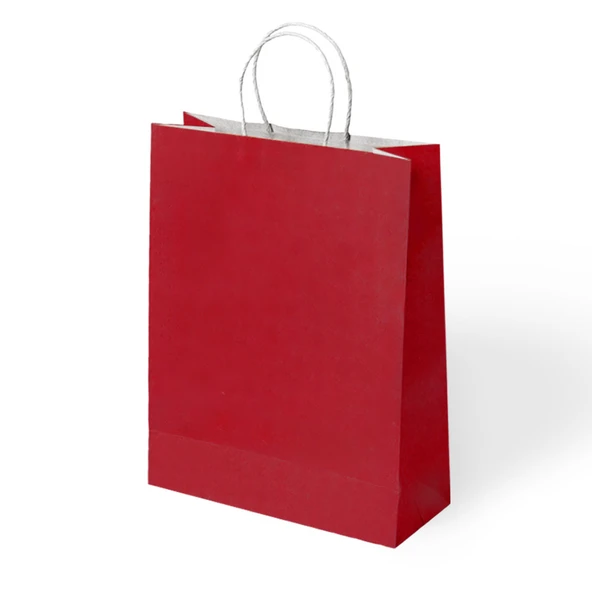 Büküm Saplı Kraft Kağıt Çanta 45x50x12 Cm Pakette 24 Ad. ürün görseli 1