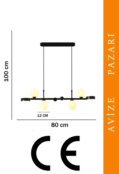 Now Buzlu Siyah Opal Camlı Led Sarkıt Avize - Resim 3