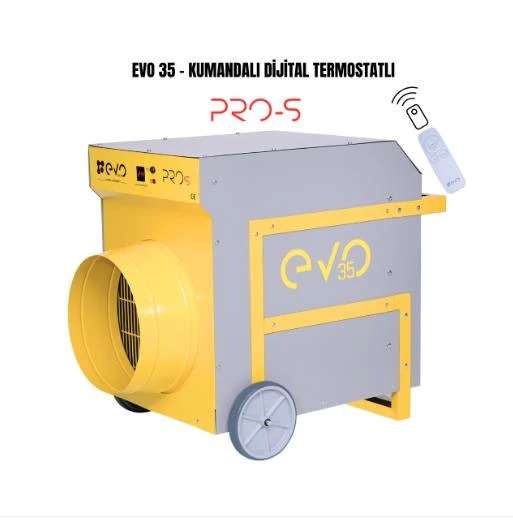 Evo 35 PROs - 35 kw Kumandalı ve Dijital Endüstriyel Elektrikli Fanlı Isıtıcı ürün görseli 1