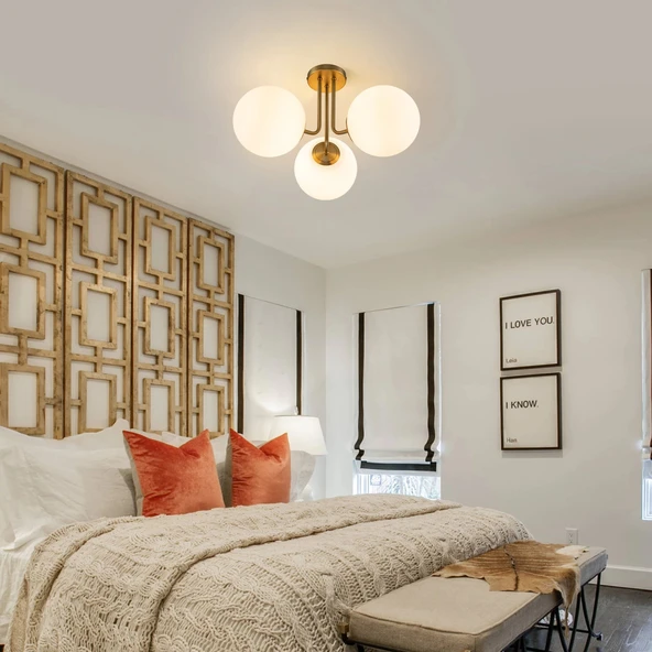 Rsylight 3'lü Modern Eskitme Kaplama Plafonyer - Resim 4