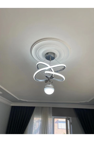 Clasy Model Krom Kumandalı 3 Renk Modern Ledli Sarkıt Avize ürün görseli 1