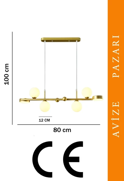 Now Buzlu Altın Opal Camlı Led Sarkıt Avize - Resim 3