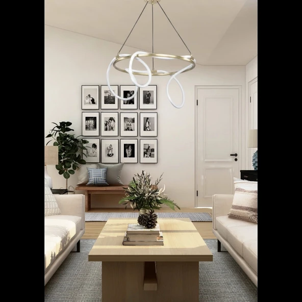 Yumuşak Boru Modern Led Avize - 50cm - Resim 2