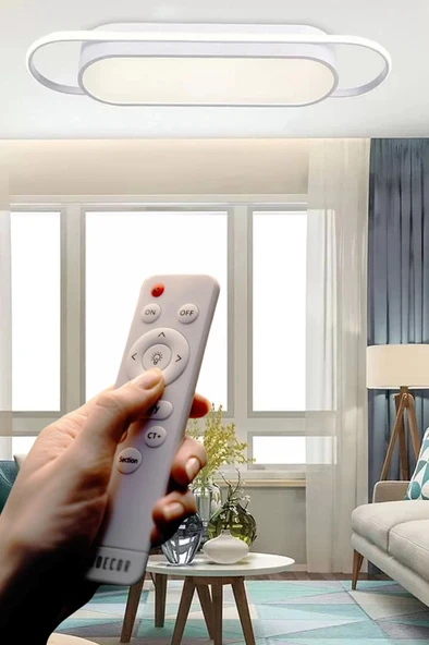Cio Modern Led Avize Plafonyer Üç Renkli Beyaz Kumandalı ürün görseli 1