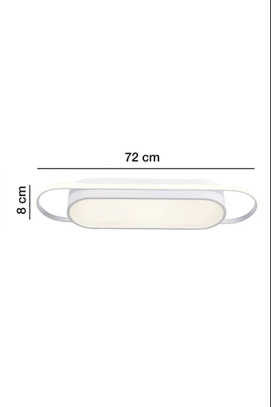Cio Modern Led Avize Plafonyer Üç Renkli Beyaz - Resim 2