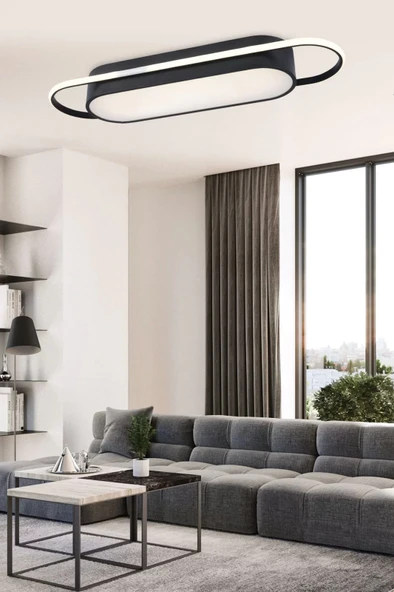 Cio Modern Led Avize Plafonyer Üç Renkli Siyah ürün görseli 1