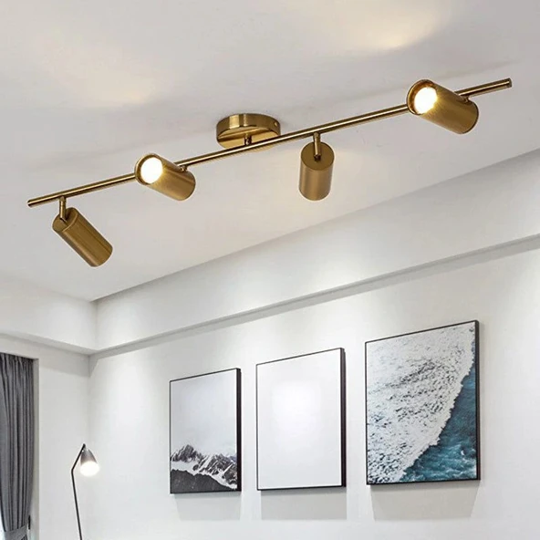 Rings Metal Modern 4 Lü Eskitme Kaplama Led Spot Avize Beyaz Ampullü ürün görseli 1