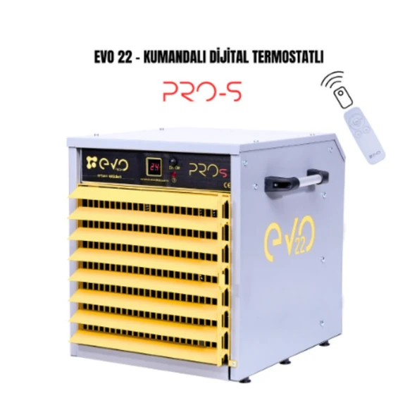 Evo 22 PROs - 22 kw Kumandalı ve Dijital Endüstriyel Elektrikli Fanlı Isıtıcı ürün görseli 1