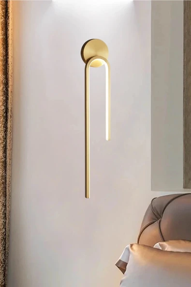 Modern Kablosuz Gold Led Pilli Aplik, Duvar Aplik ve İç Mekan Aplik ürün görseli 1