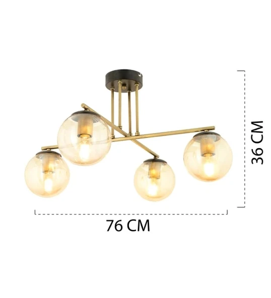 Mali 4 Kollu Eskitme Balcam Modern Avize - Resim 4