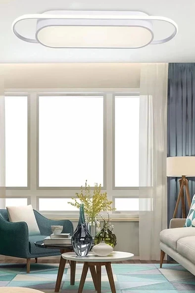 Cio Modern Led Avize Plafonyer Üç Renkli Beyaz ürün görseli 1