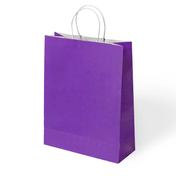 Büküm Saplı Kraft Kağıt Çanta 45x50x12 Cm Pakette 24 Ad. ürün görseli 1
