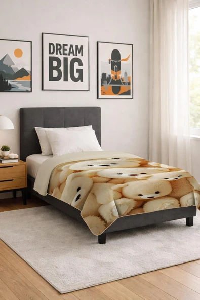 Soft Touch Tek Kişilik Modern Konfor Serisi Termal Battaniye BT0008 RENKLİ 145 X 200 ürün görseli 1