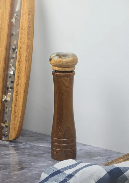 Akasya Baharat Öğütücü - Değirmenli Tuzluk - 20 CM ürün görseli 1