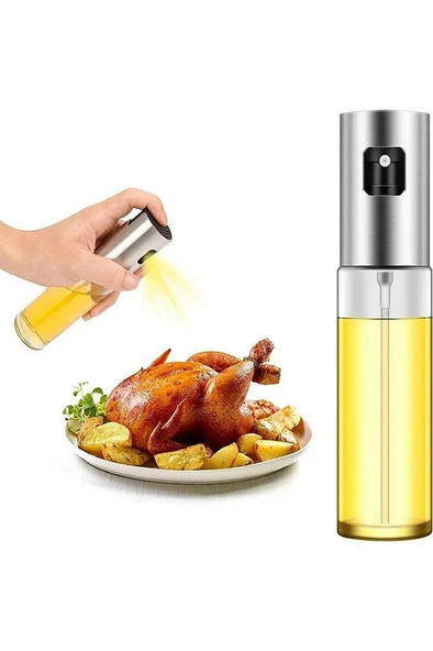 2 Adet Sprey Yağlık Cam Püskürtmeli Fısfıs 100 ml Yağdanlık Airfryer Yağ Sirke Limon Püskürtme Şişesi ürün görseli 1