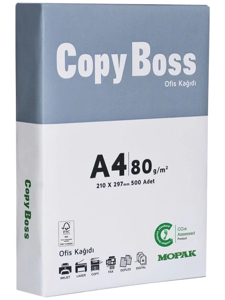 Mopak Copy Boss A4 80 G/m² 500 Adet Fotokopi Kağıdı ürün görseli 1
