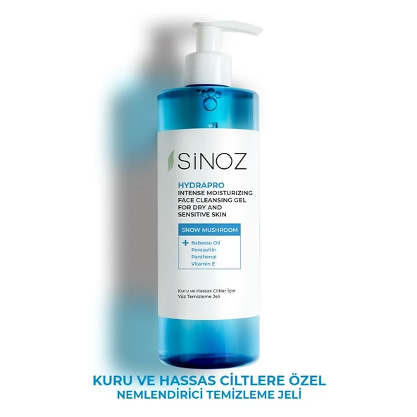 SİNOZ HYDRAPRO KURU VE HASSAS CİLTLER İÇİN NEMLENDİRİCİLİ YÜZ TEMİZLEME JELİ 400 ML ürün görseli 1