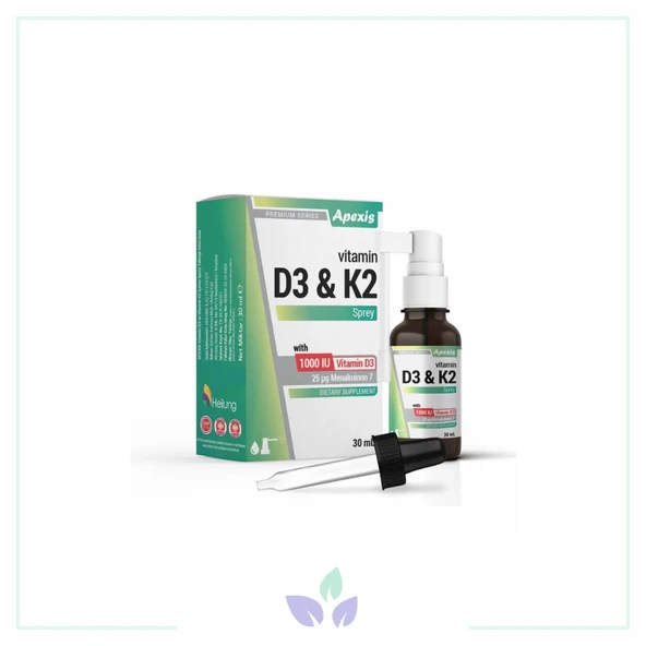 Apexis Vitamin D3 K2 1000 IU Oral Sprey 30 ml ürün görseli 1