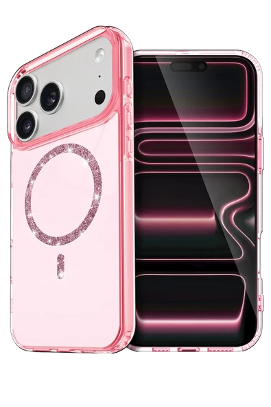 Newface Apple iPhone 17 Pro Live Diamond Magsafe Kapak - Pembe ürün görseli 1