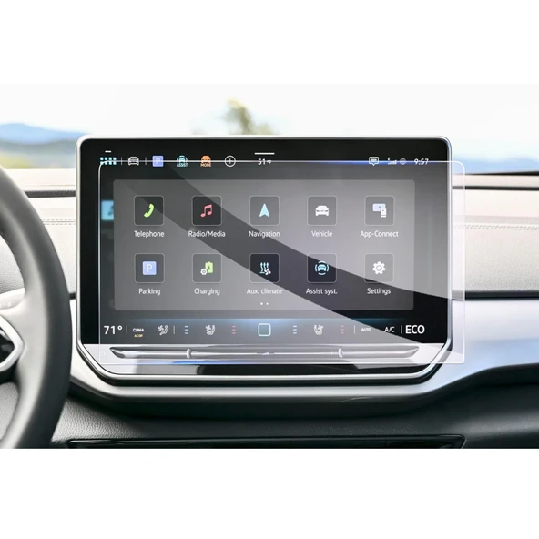 Volkswagen Tiguan 2024-2025 12.9 inç Multimedya 9h Nano Ekran Koruyucu ŞEFFAF ürün görseli 1