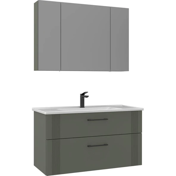 Orka Banyo Dolabı Takım Bari 100 cm Mat Yeşil ürün görseli 1