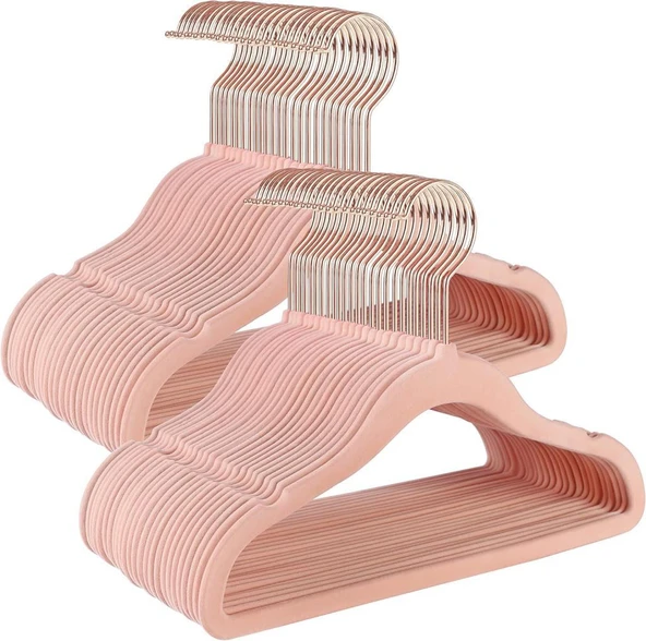 Songmics Çocuk Elbise Askısı, 50'li Set, Pembe Altın Kancalı, Kaymaz, Yer Tasarruflu, Elbise Dolabı İçin Askı, Bebek Kıyafeti, Etek ve Pantolon, Çocuklar İçin, Kadife, Açık Pembe Crf027P01 Outlet ürün görseli 1