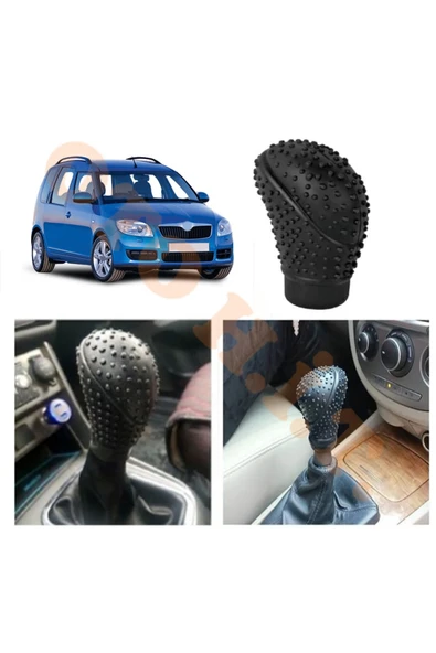 OTO H.İ.T. SKODA ROOMSTER MANUEL VİTES UYUMLU VİTES KILIFI MAT SİYAH ürün görseli 1