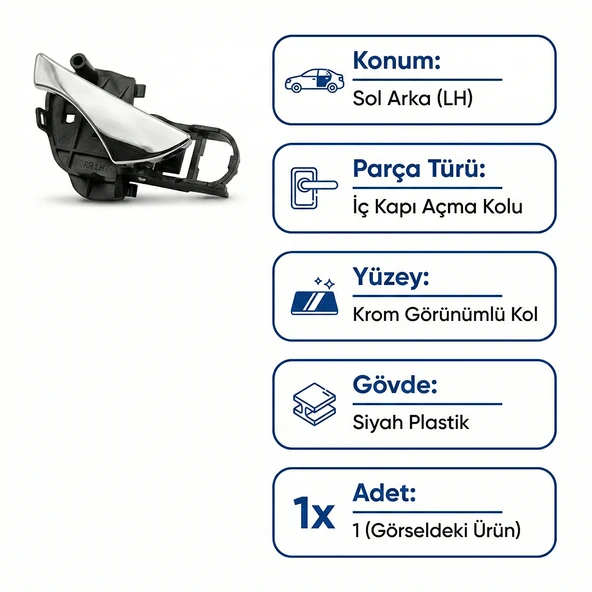 Daewoo Nubira Sol Arka İç Kapı Kolu (2000 Model ve Sonrası) - Resim 4